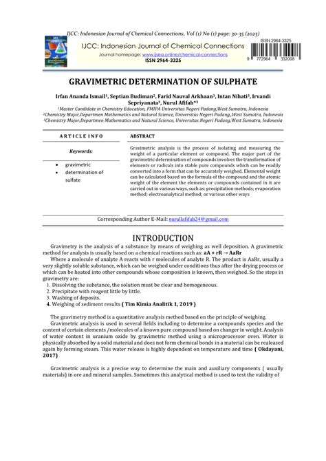 determination of sulphate in water by gravimetric method pdf|gravimetric determination of sulfate.